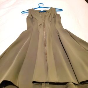 Gorgeous olive green for and flare dress, Bar III, size XS